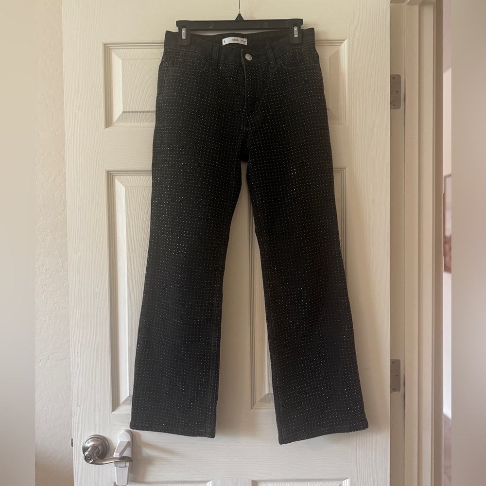 Mango Rhinestone Cropped Jeans - Picture 6 of 10